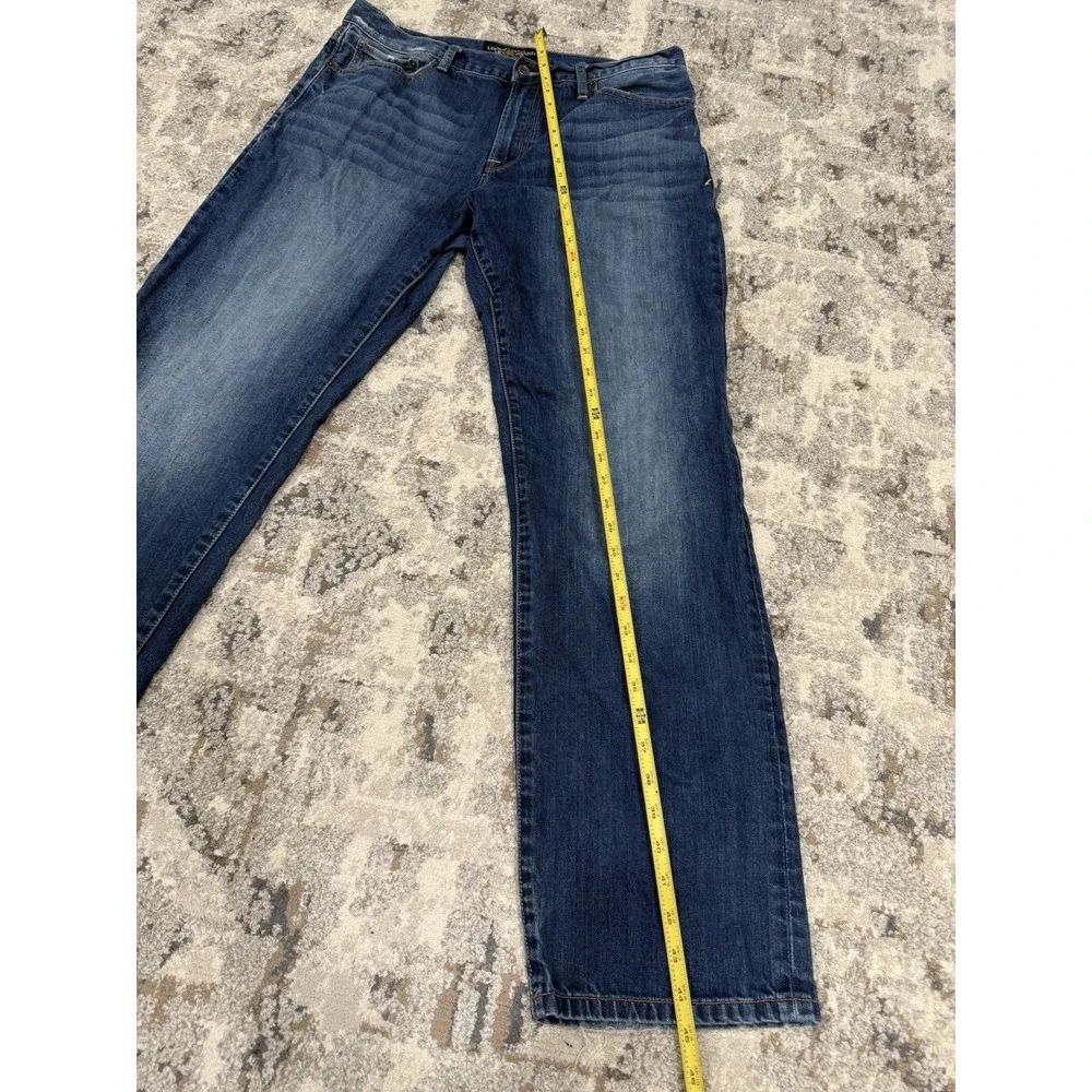 Lucky Brand 329 Jeans Mens 36x34 Classic Straight Stretch Dark Wash Zip Fly - Picture 7 of 16